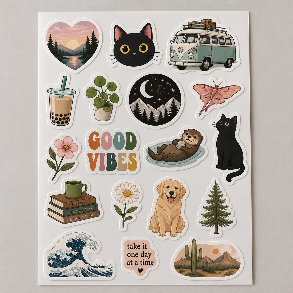 Stickers printed by Mobile Printer